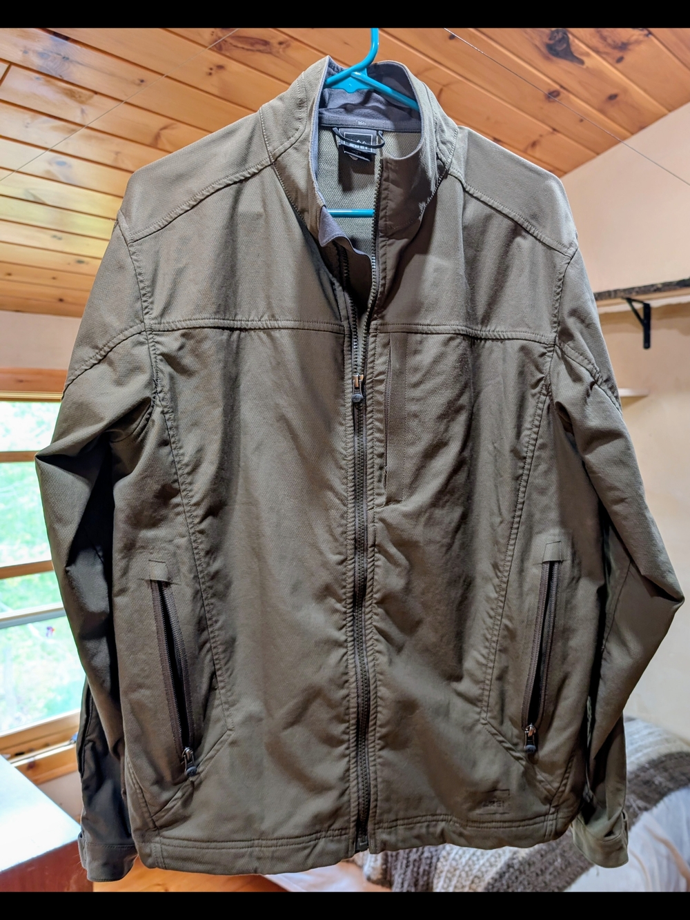 REI Men's Olive Jacket with Front Zipper